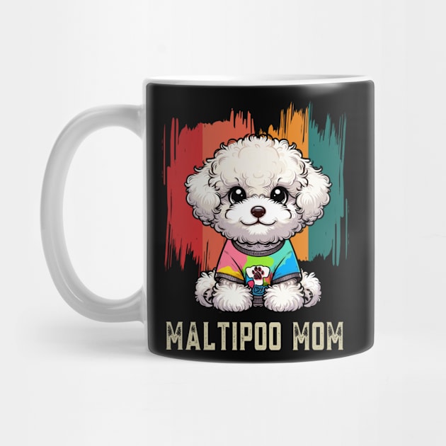 Maltipoo Mom Retro Dog Maltipoo by JessArty